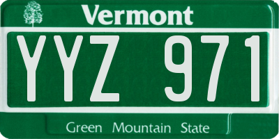 VT license plate YYZ971