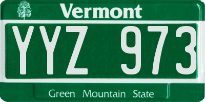 VT license plate YYZ973