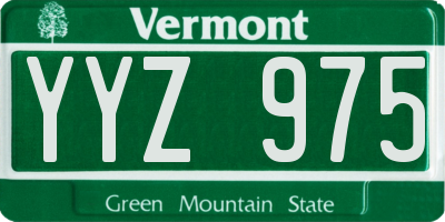 VT license plate YYZ975