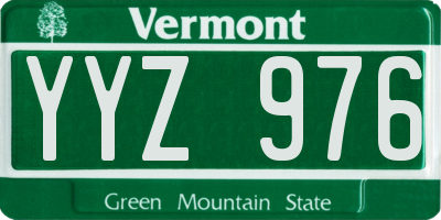 VT license plate YYZ976