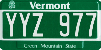 VT license plate YYZ977