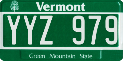 VT license plate YYZ979