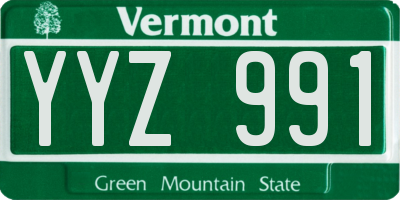 VT license plate YYZ991