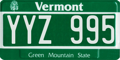 VT license plate YYZ995
