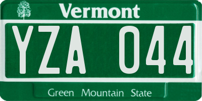 VT license plate YZA044