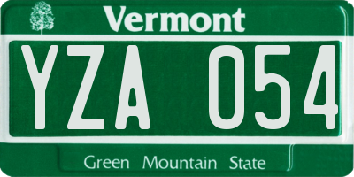 VT license plate YZA054