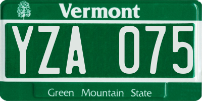 VT license plate YZA075