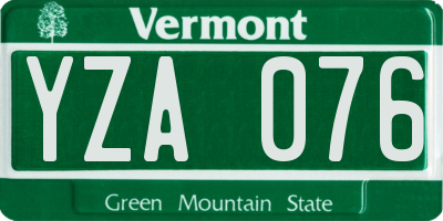 VT license plate YZA076