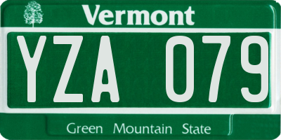VT license plate YZA079
