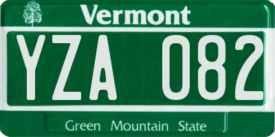 VT license plate YZA082