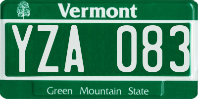 VT license plate YZA083