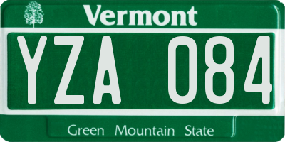 VT license plate YZA084