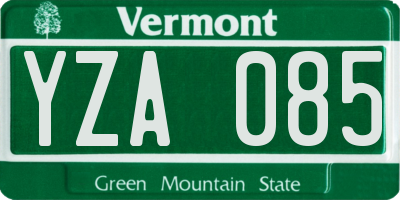 VT license plate YZA085
