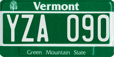 VT license plate YZA090