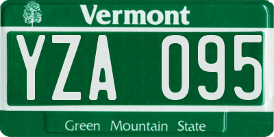 VT license plate YZA095
