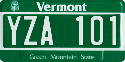 VT license plate YZA101