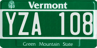 VT license plate YZA108