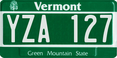 VT license plate YZA127