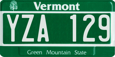 VT license plate YZA129