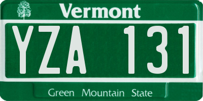 VT license plate YZA131