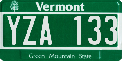 VT license plate YZA133
