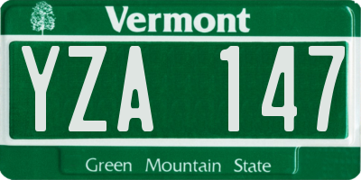 VT license plate YZA147