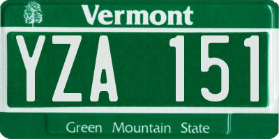 VT license plate YZA151