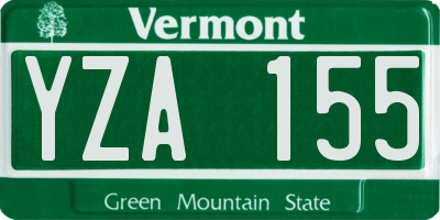 VT license plate YZA155