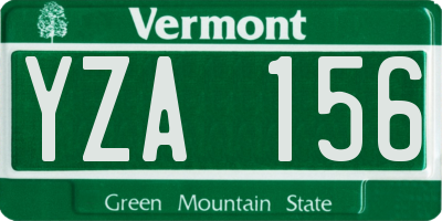 VT license plate YZA156