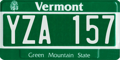 VT license plate YZA157