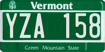 VT license plate YZA158
