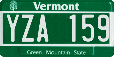 VT license plate YZA159