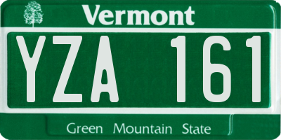 VT license plate YZA161
