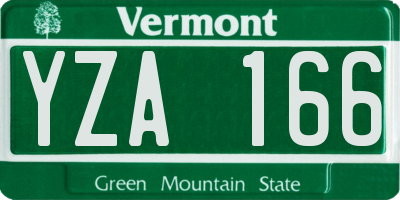 VT license plate YZA166