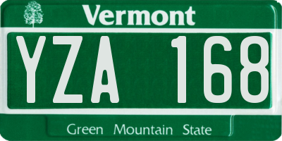 VT license plate YZA168