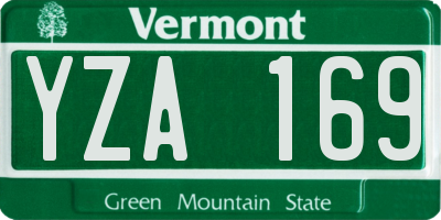 VT license plate YZA169