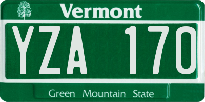 VT license plate YZA170