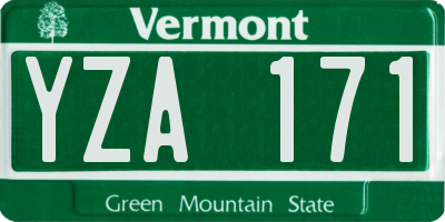 VT license plate YZA171