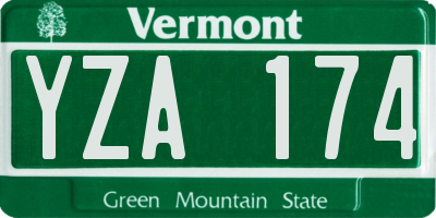 VT license plate YZA174