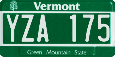 VT license plate YZA175