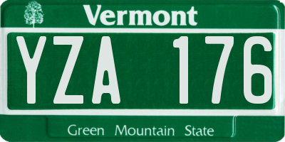 VT license plate YZA176