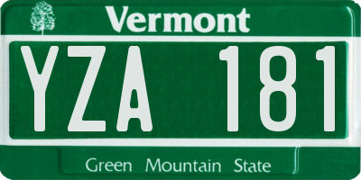 VT license plate YZA181