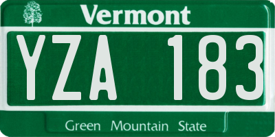 VT license plate YZA183