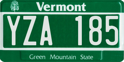 VT license plate YZA185
