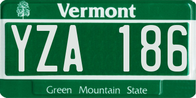 VT license plate YZA186