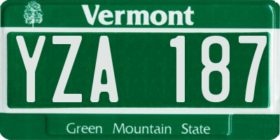 VT license plate YZA187