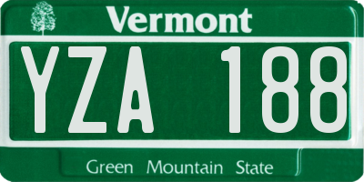VT license plate YZA188