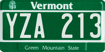 VT license plate YZA213