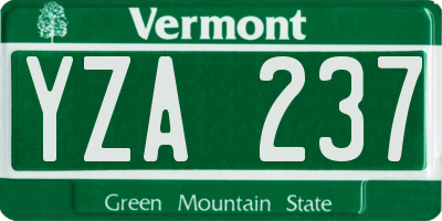 VT license plate YZA237