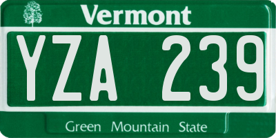 VT license plate YZA239
